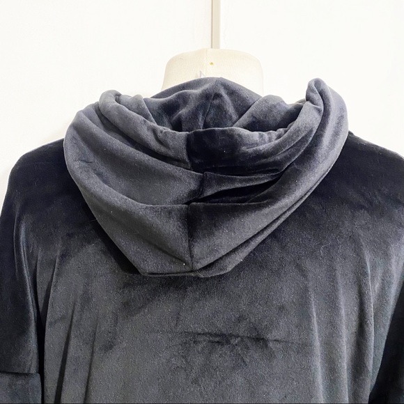 NO BOUNDARIES hooded velour rib trim “good vibes” sweatshirt top M jr. - Picture 5 of 7